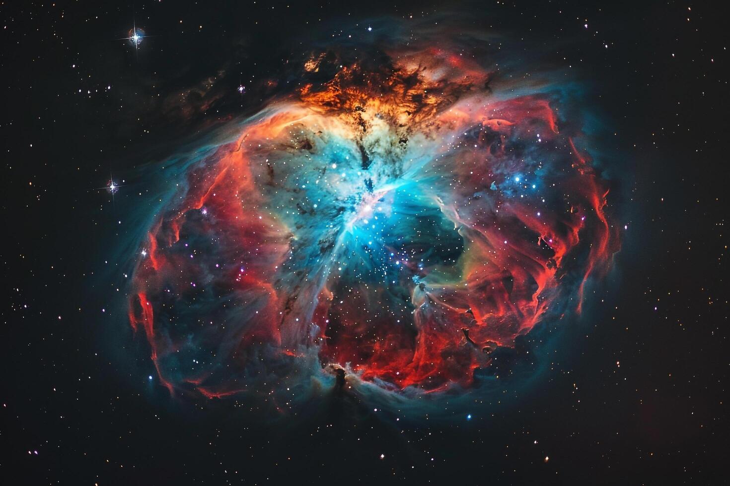 Luminous Planetary Nebula Glowing in Vibrant Colors Showcasing the Birth and Death Cycle of Stars nature background photo