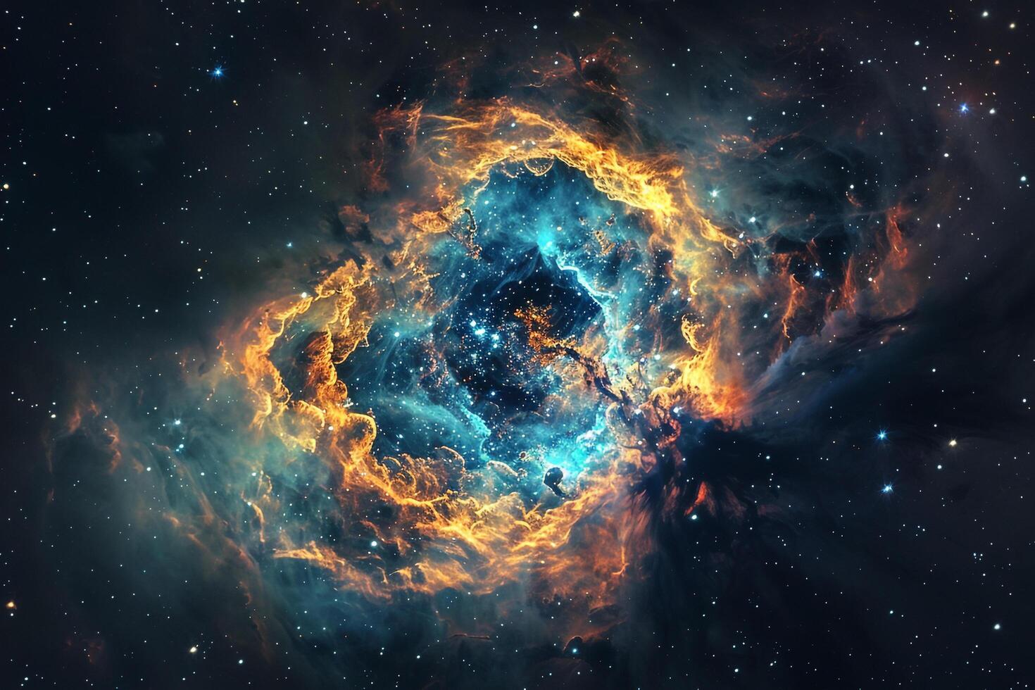 Luminous Planetary Nebula Glowing in Vibrant Colors Showcasing the Birth and Death Cycle of Stars nature background photo