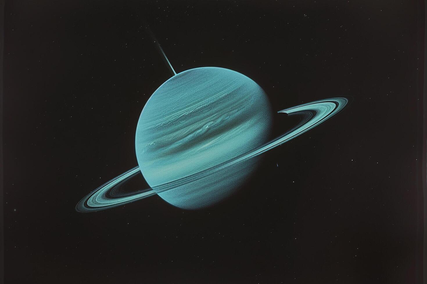 Uranus with Tilted Axis and Rings Outer Solar System Distinctive Features Background and Nature photo