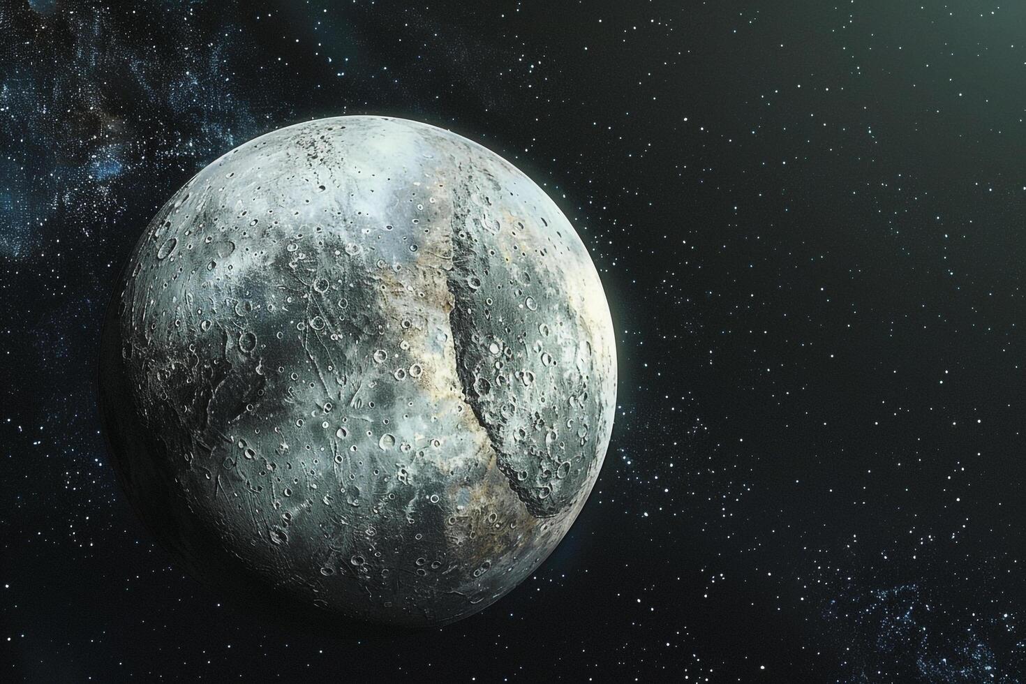 Eris Dwarf Planet in the Kuiper Belt with Its Distant and Icy Surface Features Background and Nature photo