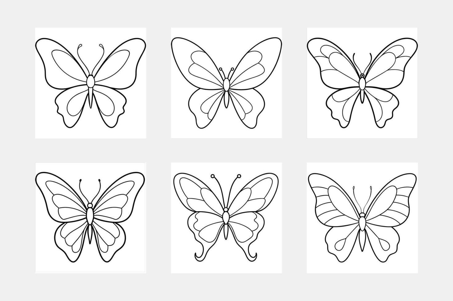 The Ultimate Collection of Butterfly Line Art Illustration Designs vector