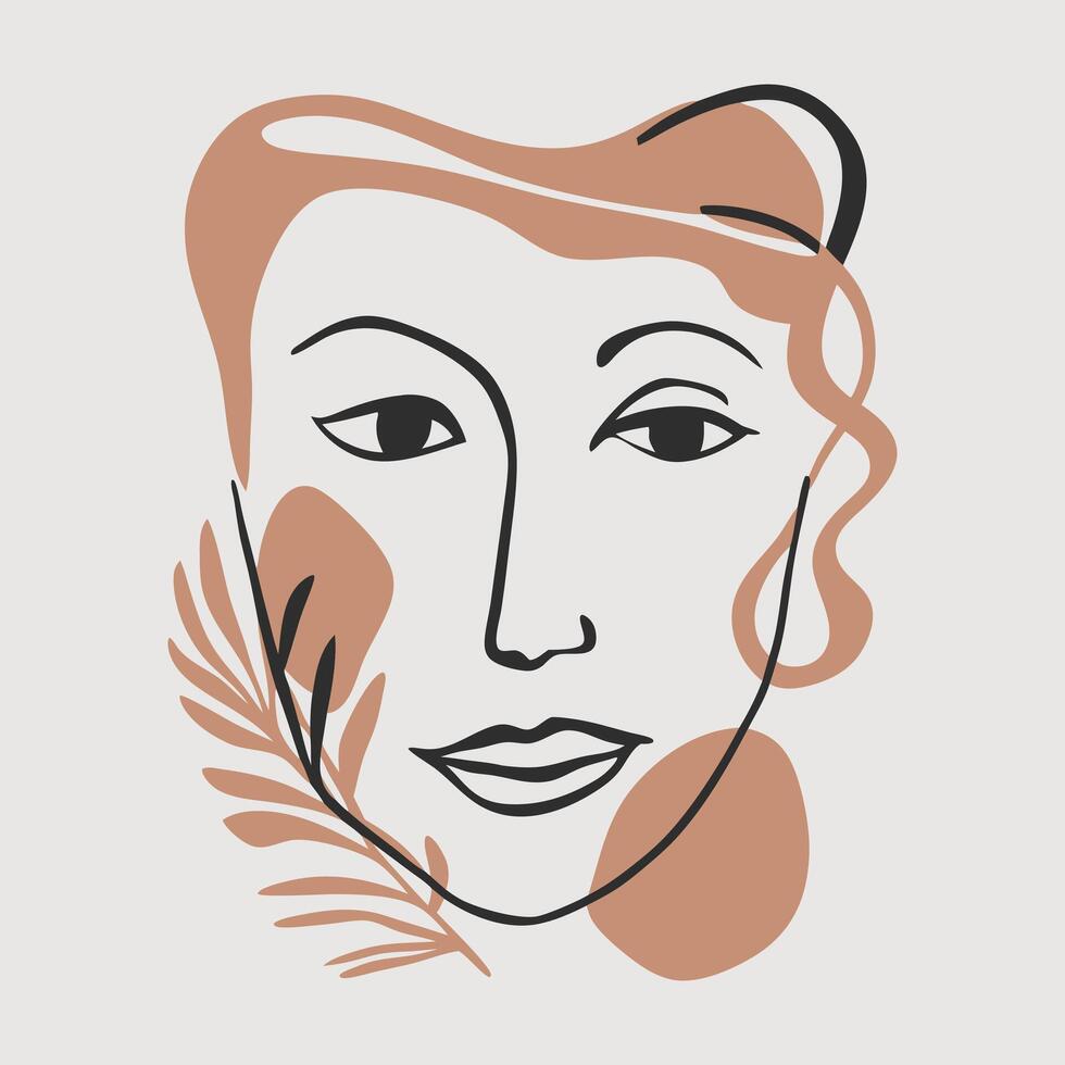 Minimalist large-face illustration art vector