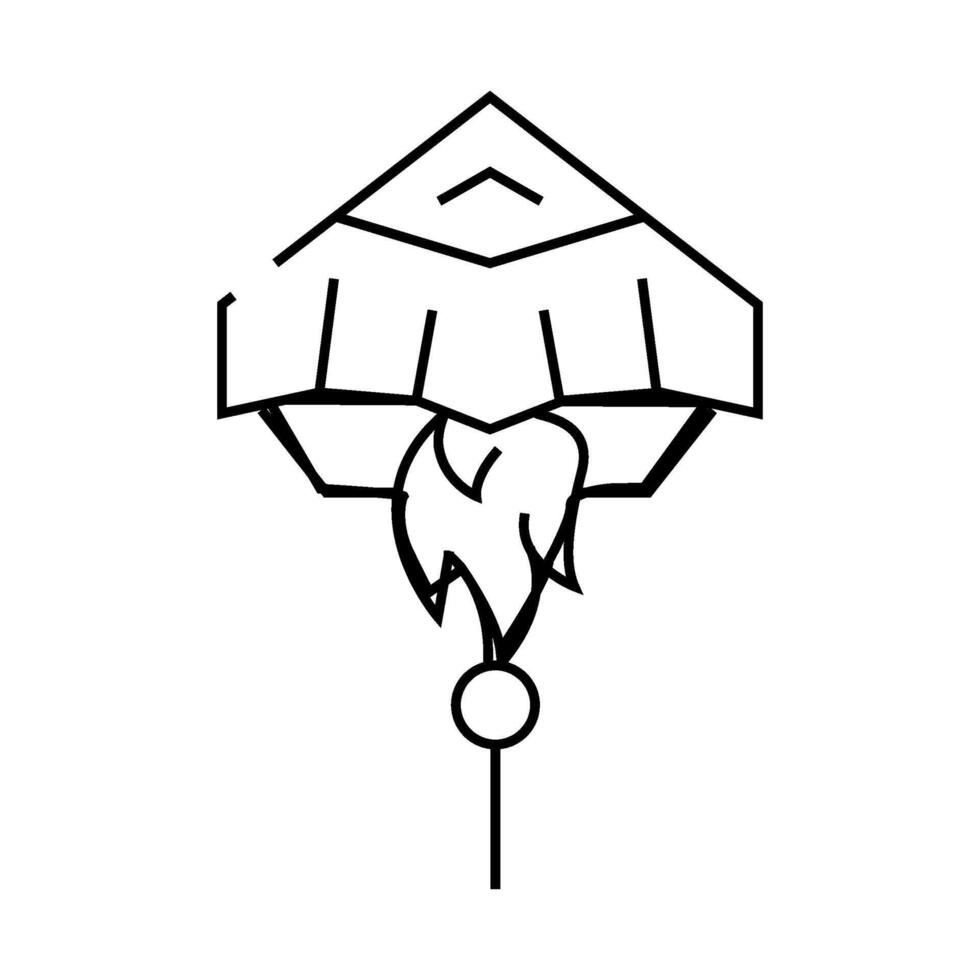 rocket form kite line icon illustration vector