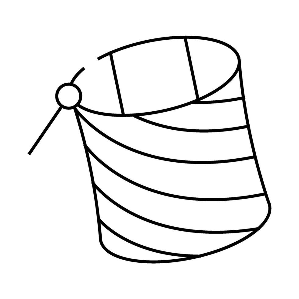 frameless kite flying line icon illustration vector