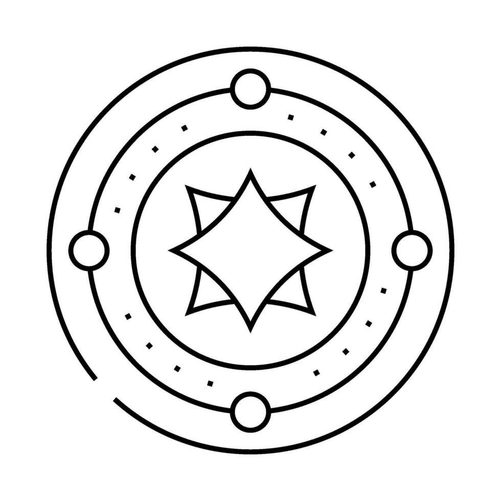 yata mirror shintoism line icon illustration vector