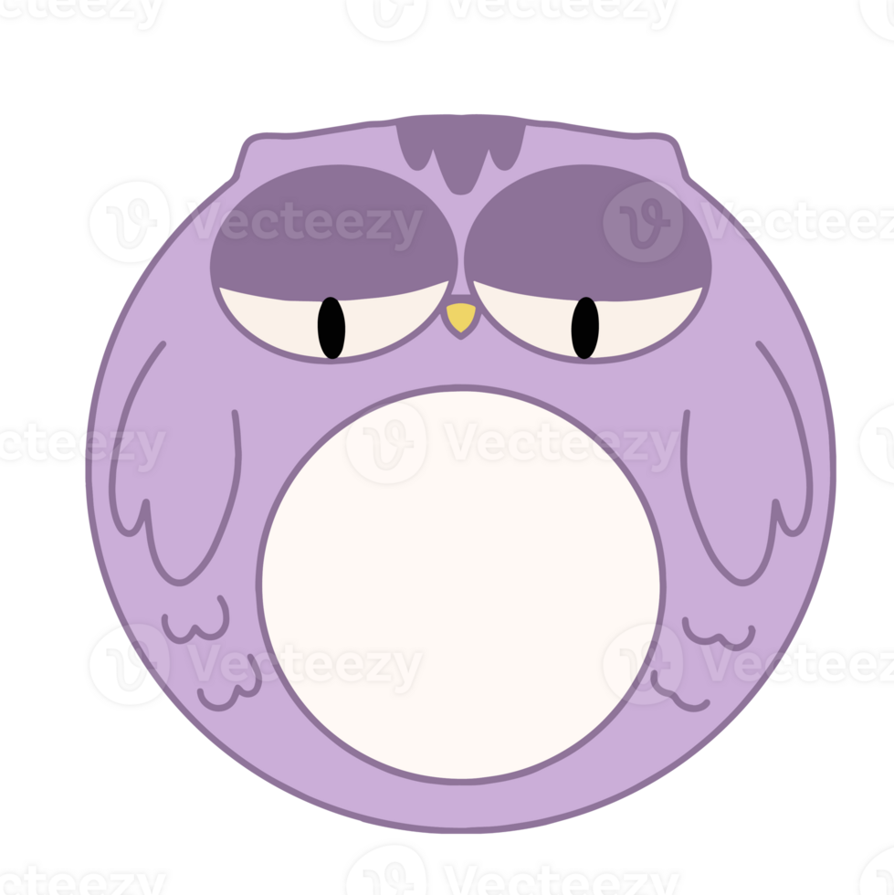 Cute name label,sticker name tag of Owl cartoon animal character design illustration. Isolated on Transparent Background png