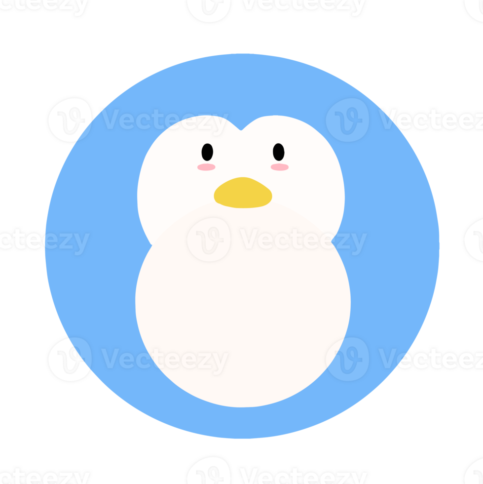 Cute name label,sticker name tag of Penguin cartoon animal character design illustration. Isolated on Transparent Background png