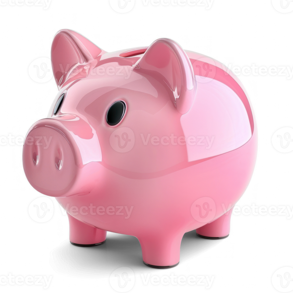 pink piggy bank on transparent background png