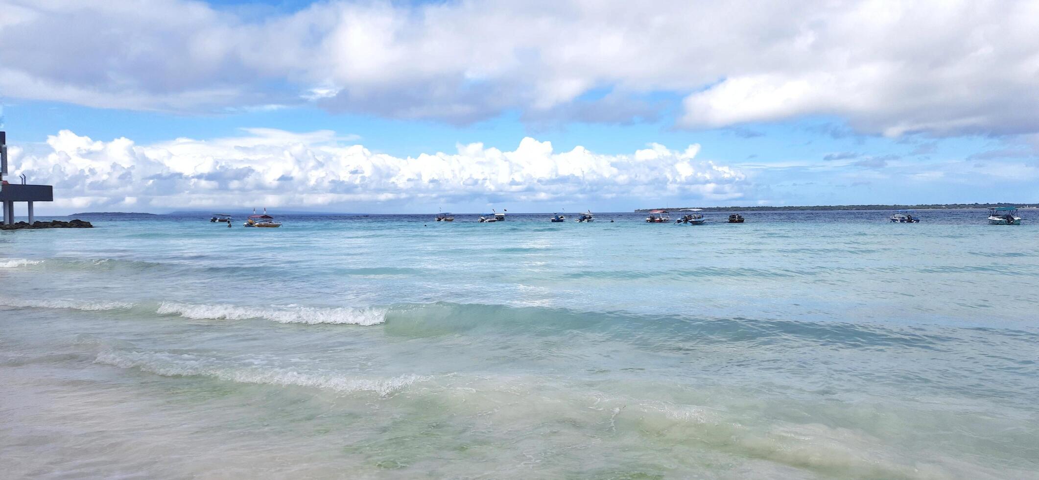View of beautiful one and exotic tropical paradise at Tanjung Bira Beach Bulukumba. South Sulawesi, Indonesia - July 29 2024 photo