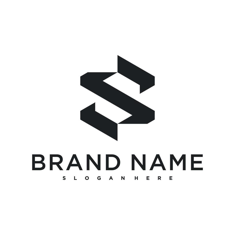 Creative abstract initial letter S logo design. Preamium vector