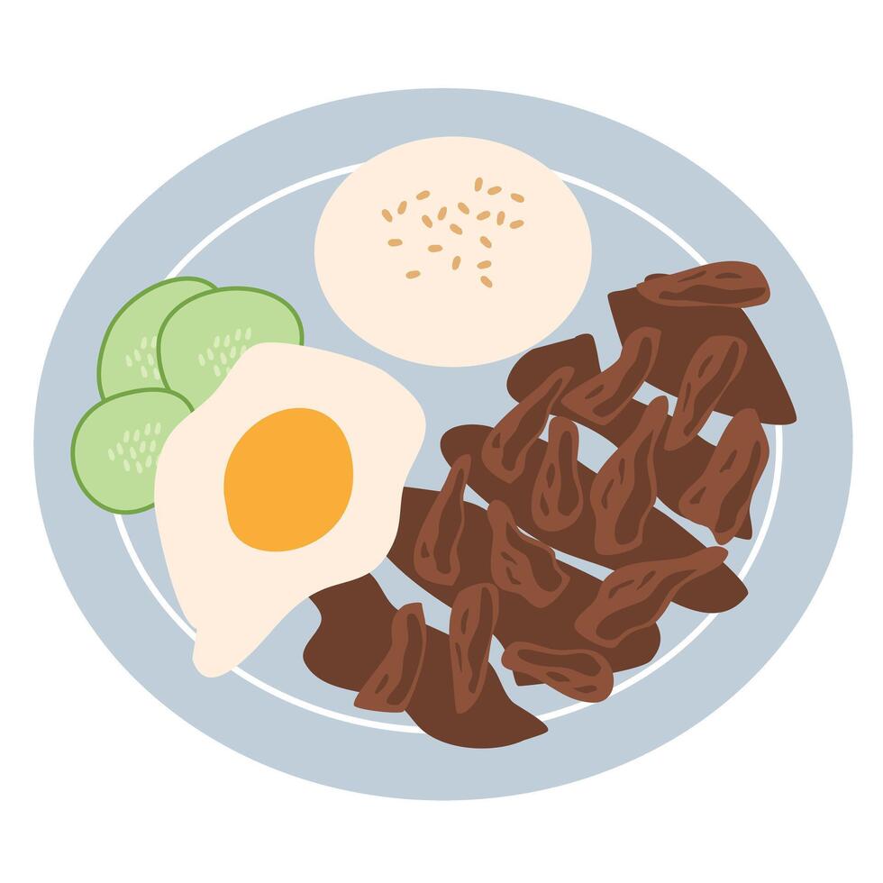 Tapsilog Tapa, Sinangag, Itlog vector