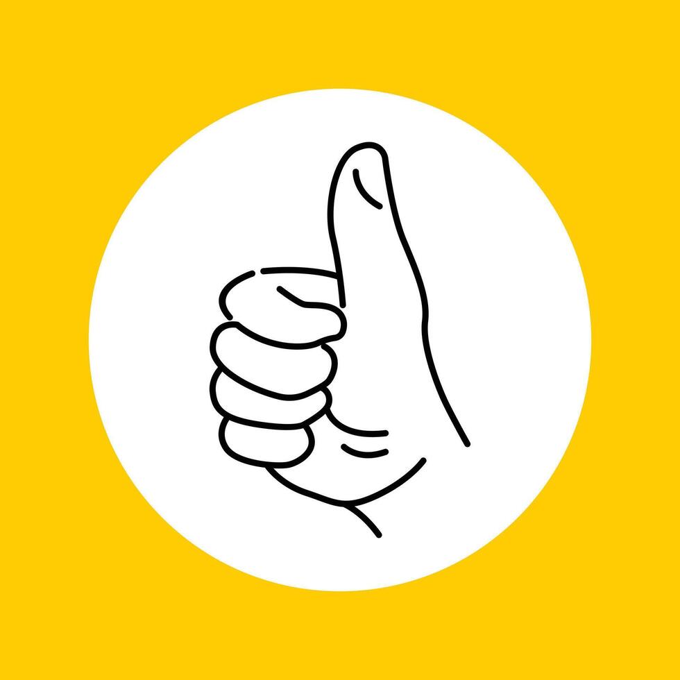 Thumbs Up Hand Gesture Icon Sign Handdrawn Monoline.eps vector