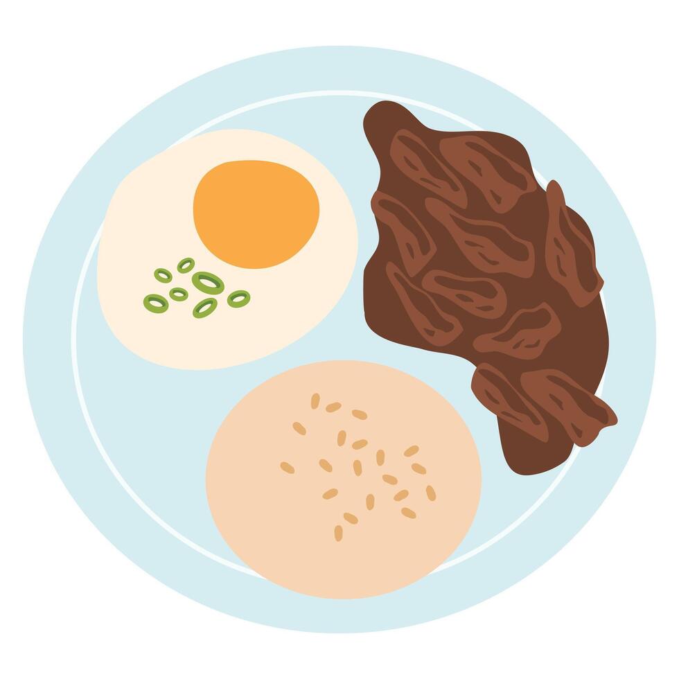 filipino Beef Tapa for Tapsilog vector