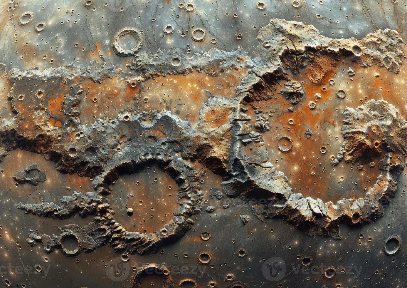 Mercury's cratered surface. A close-up of Mercury with craters on its surface photo