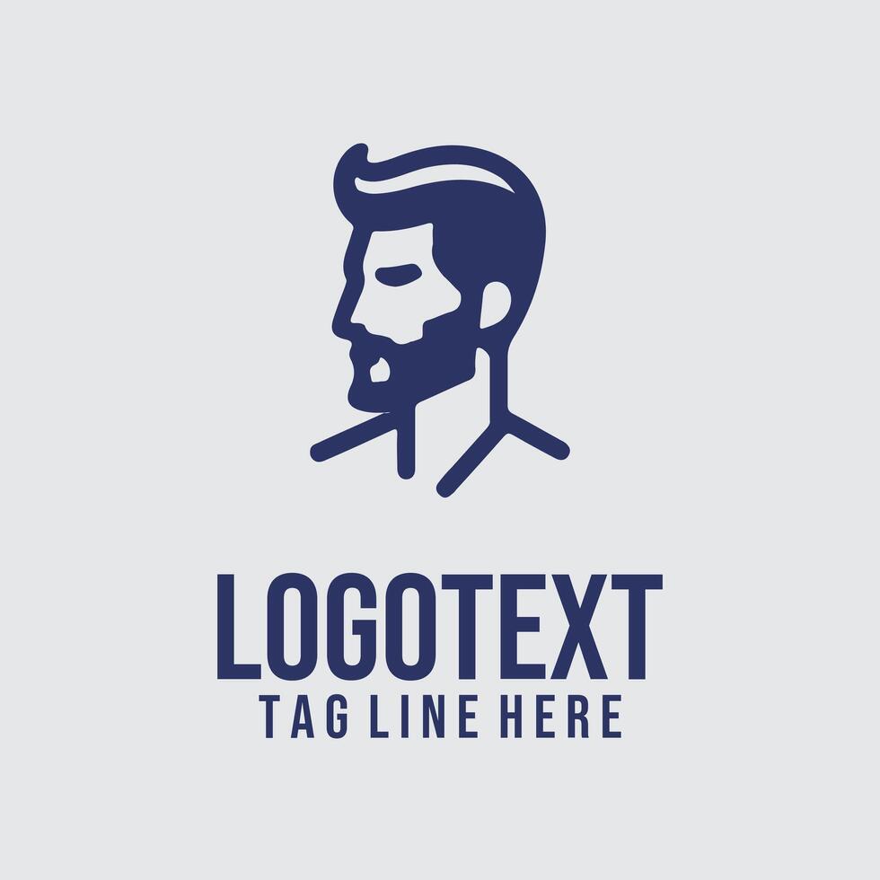 Prestige Grooming linear men salon logo vector