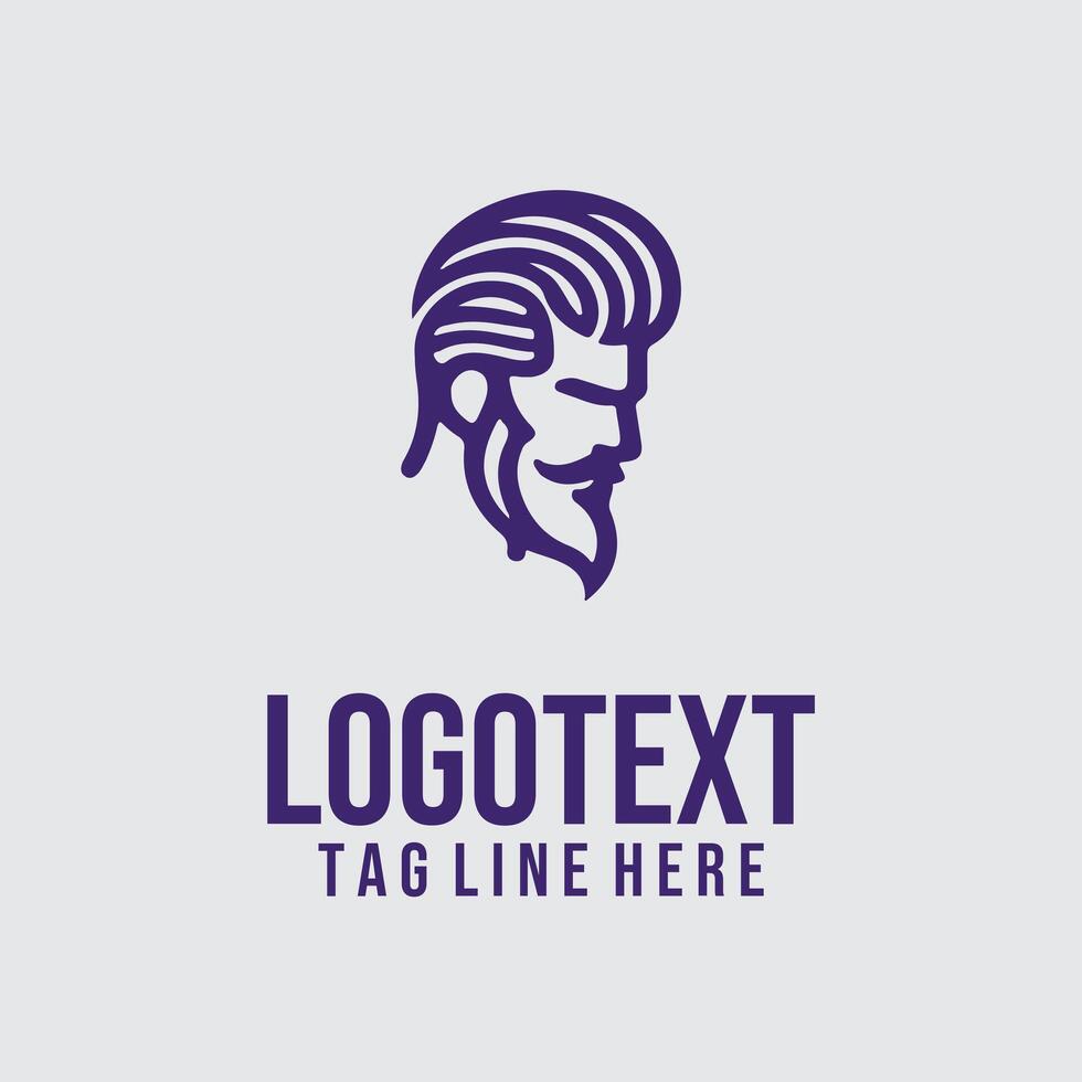 UrbanTrim linear men salon logo vector