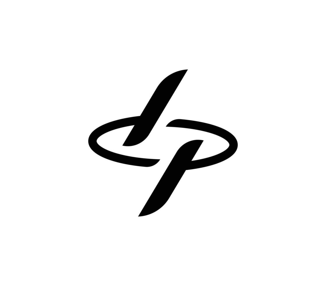 DP ambigram logo design, DP monogram modern and clean vector