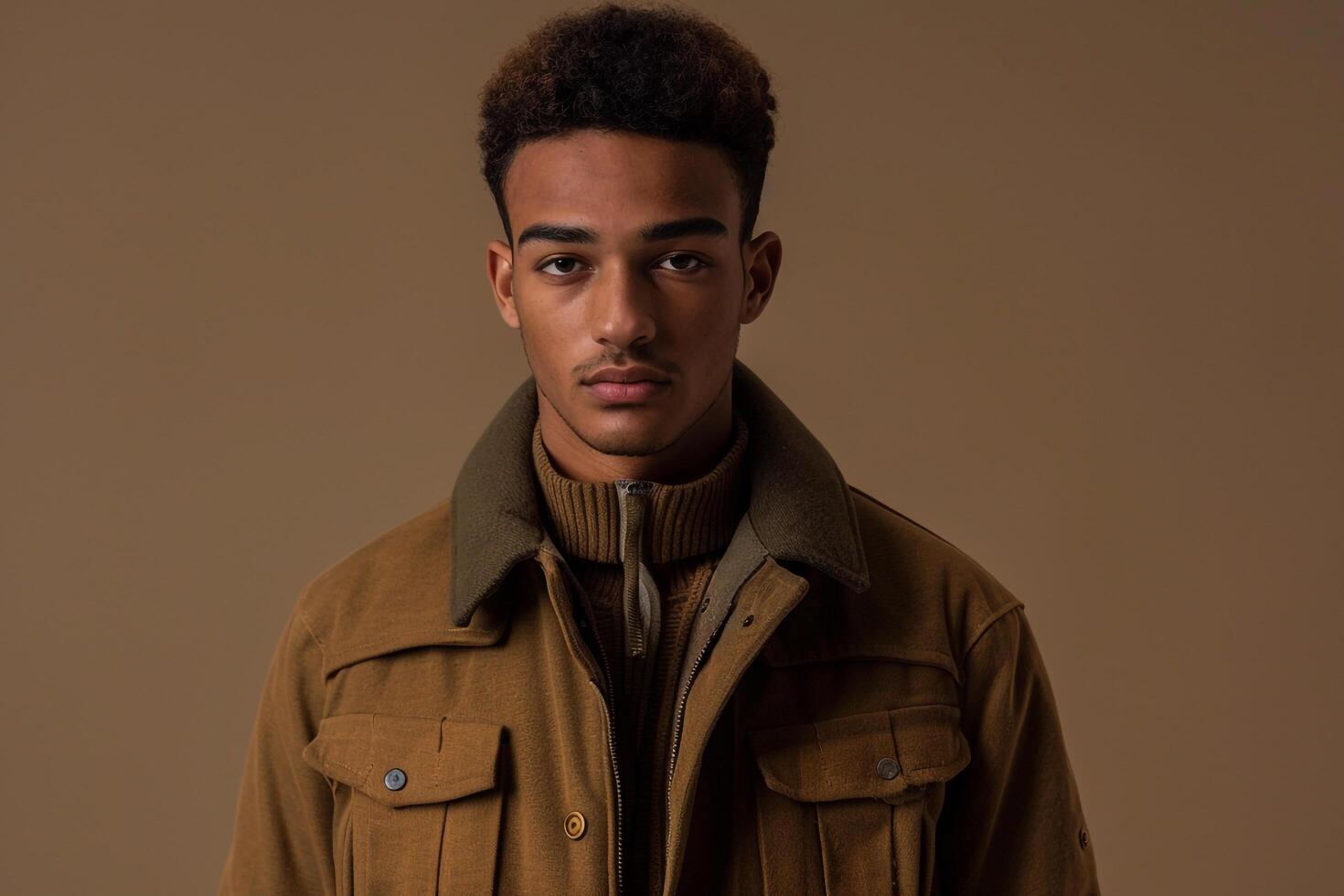 taupe casual jacket stylish portrait modern lifestyle photo