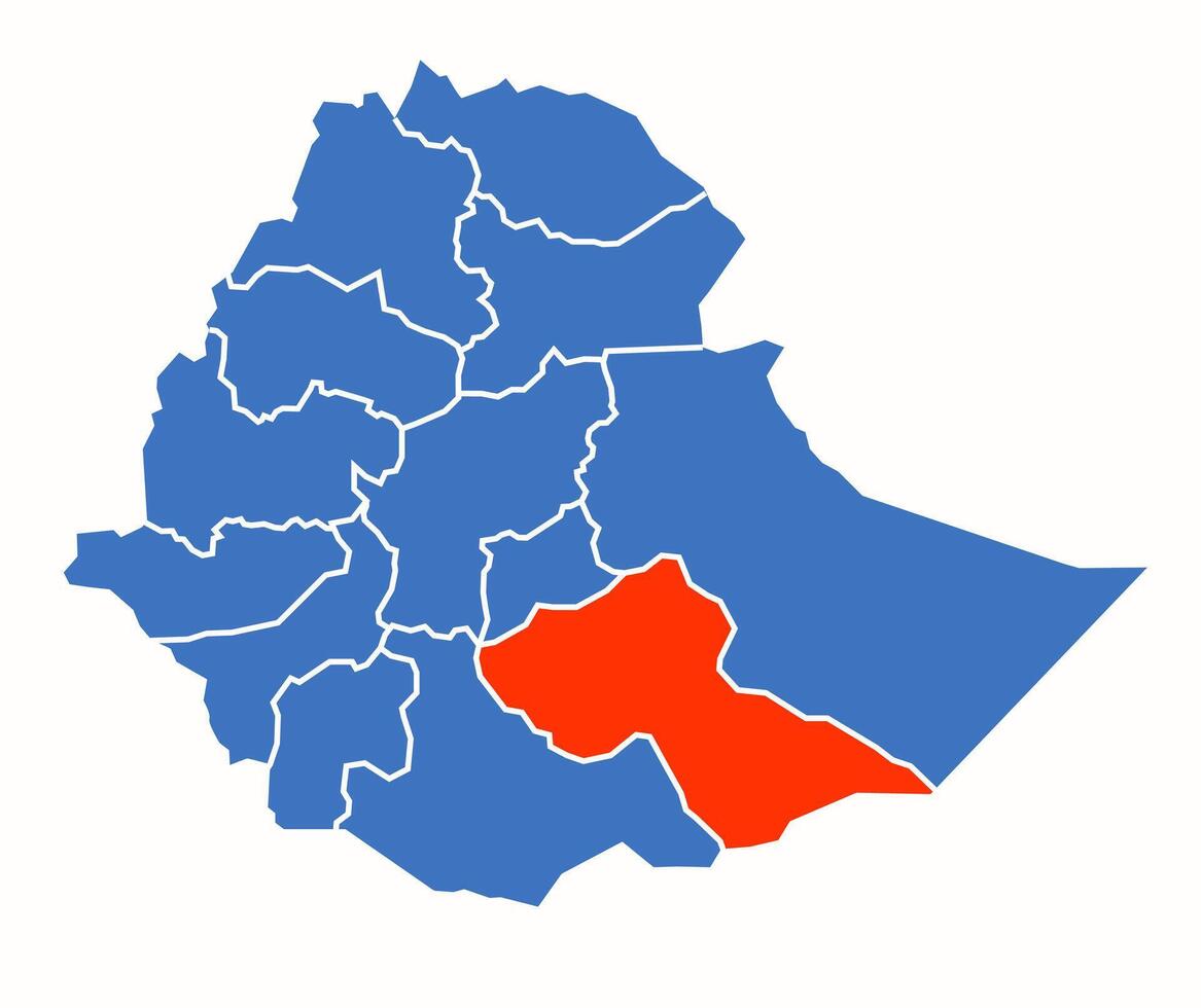 Bale administrative divisions of the Ethiopia country vector