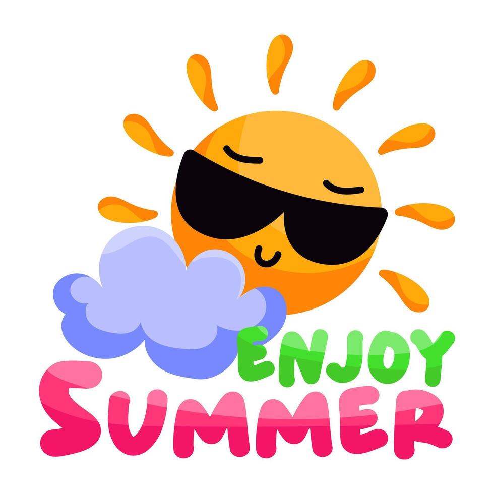 Trendy design sticker of cool emoji vector