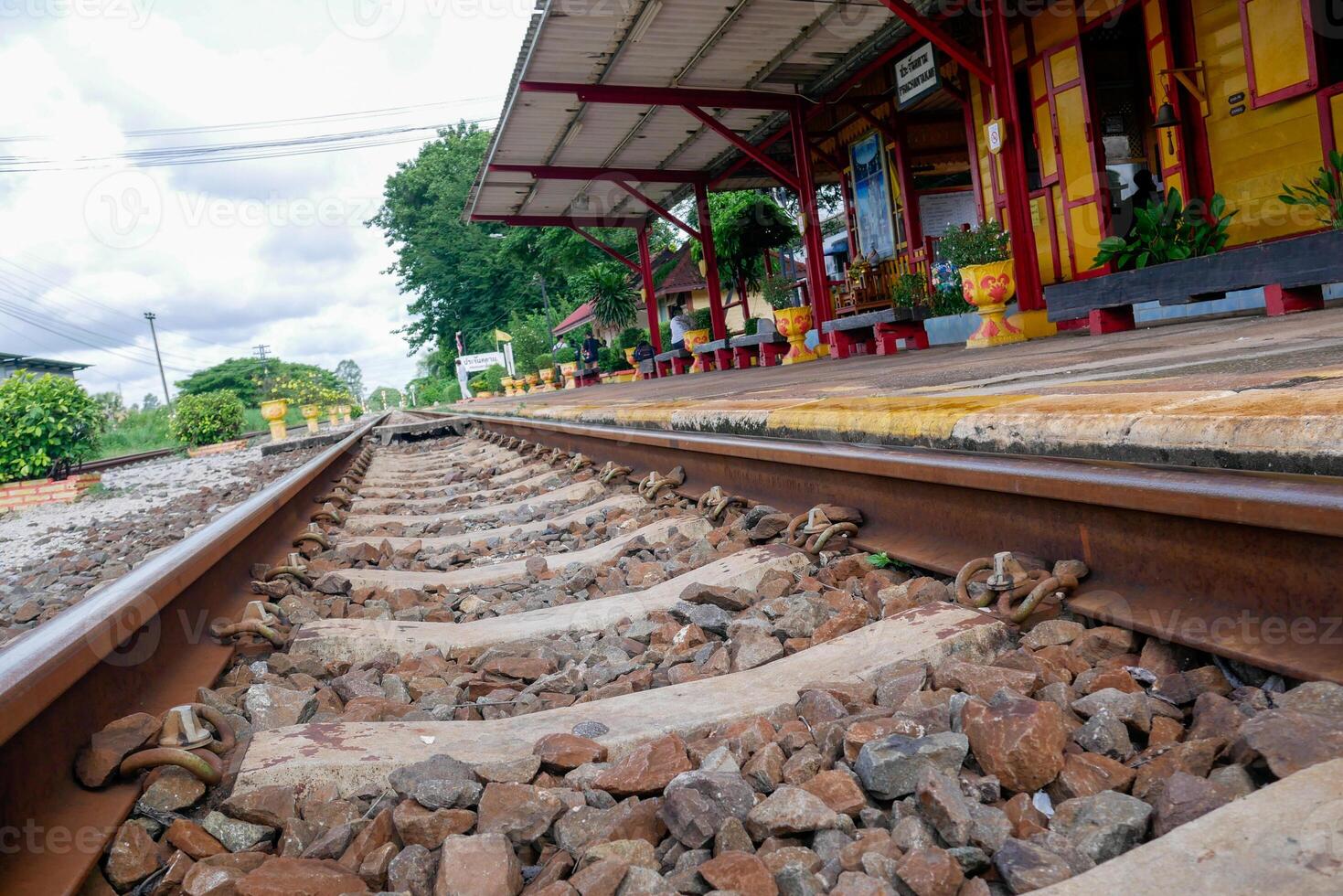 Photos of Prajantham Railway Station at Prajantham Prajantakham Subdistrict, Prachantakham District, Prachinburi Provinc, Thailand, shooting on 08 -19 - 2023
