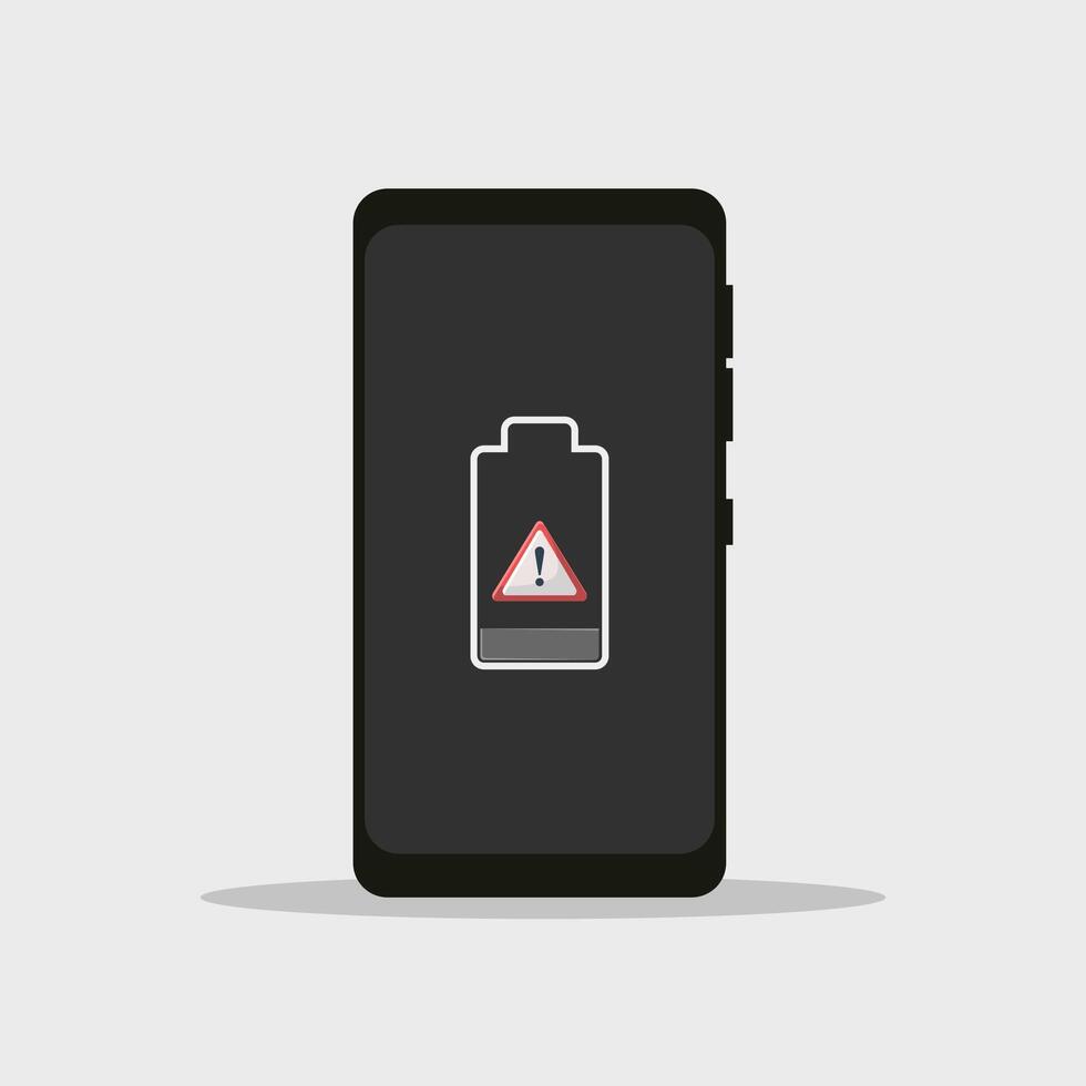 Flat illustration empty battere, low battere, charge vector
