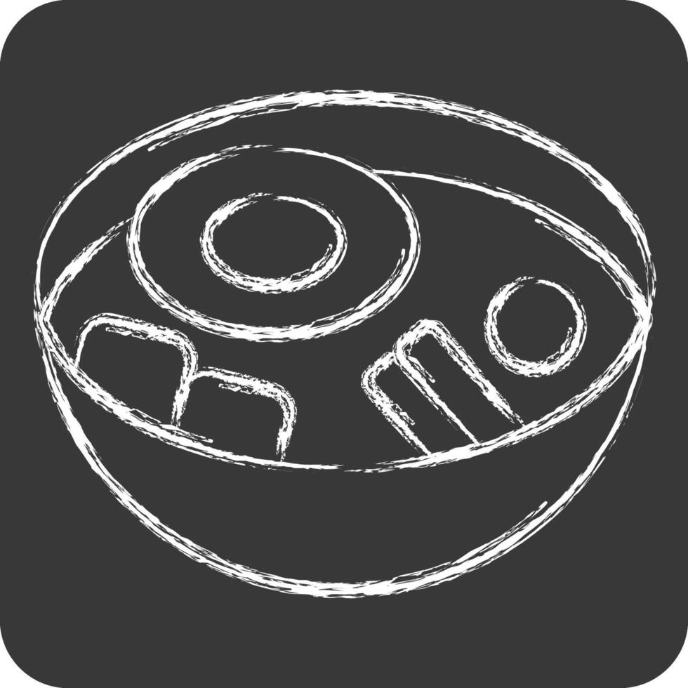 Icon Bibimbap. related to Korea symbol. chalk Style. simple illustration vector