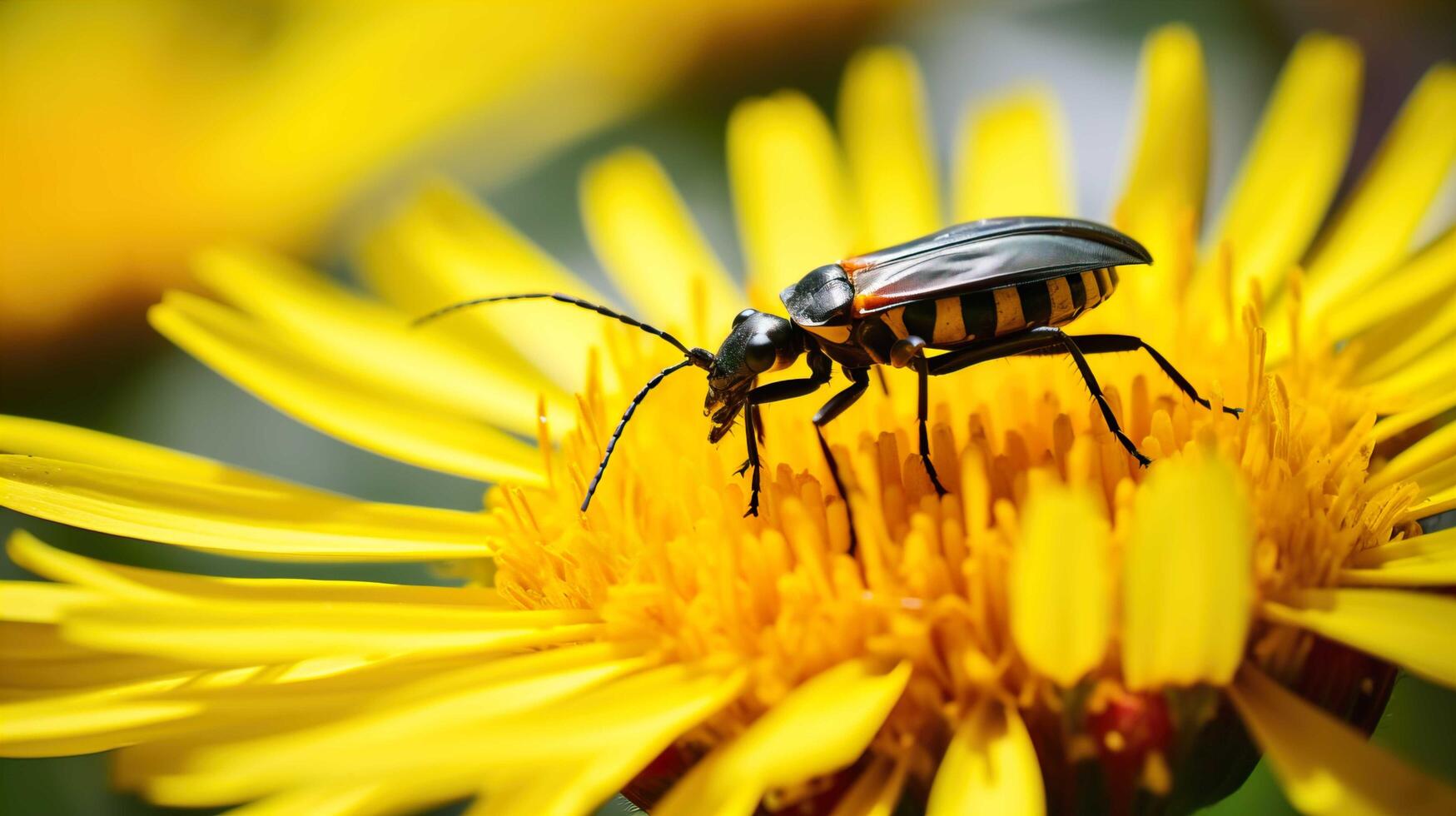 Close-up of insect on yellow flower,Steiermark,Austria , Generate AI photo