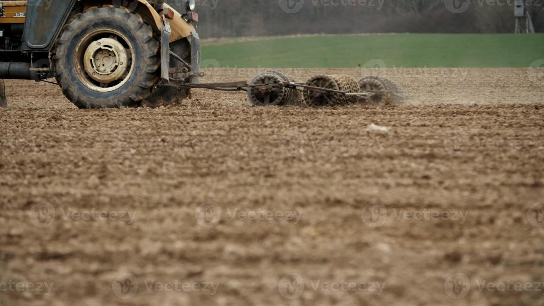 Tractor, that sowing a field. photo