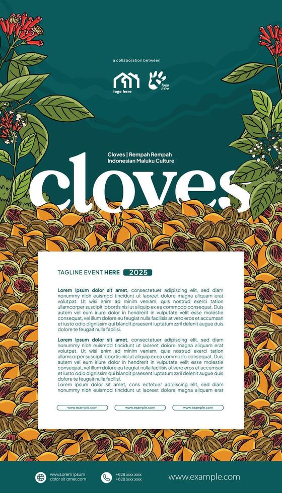Aromatic Cloves from Indonesian called cengkeh illustration vector