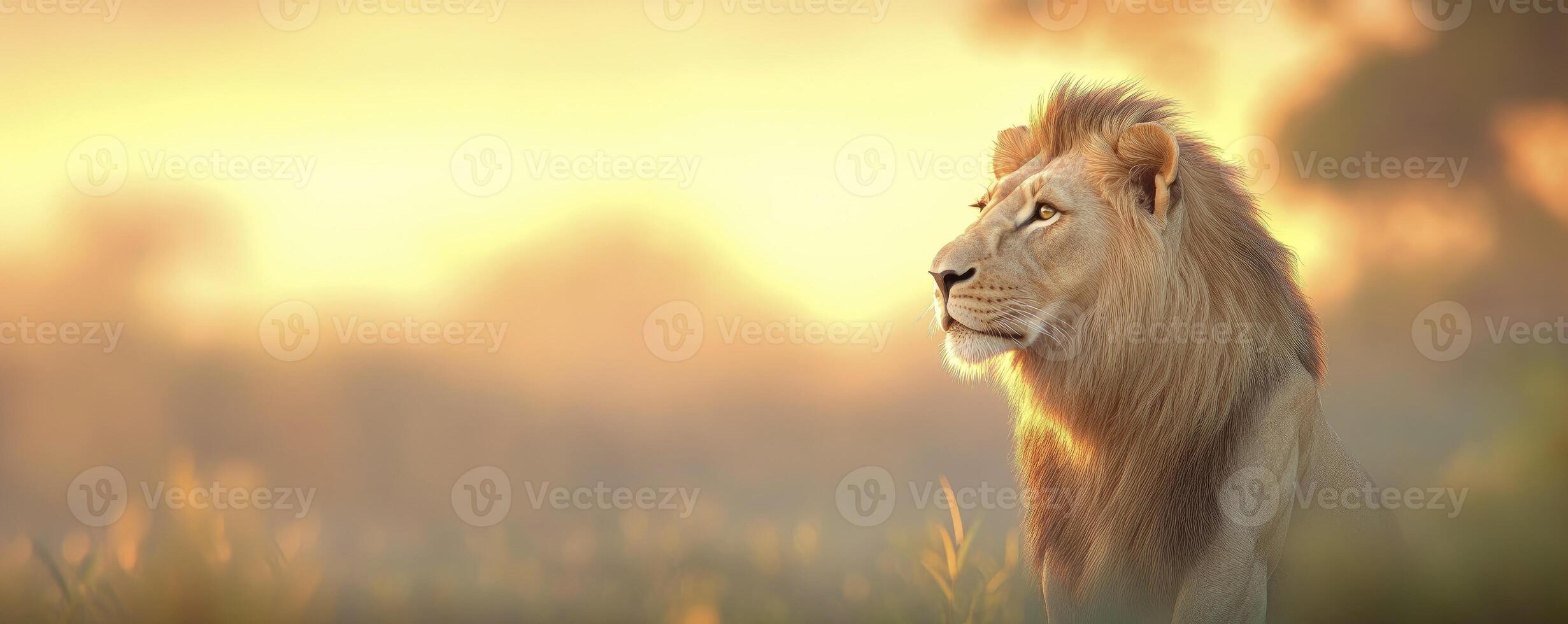 Savannas, plains, grasslands, dense bush, and open forests are the usual habitats of African lions. photo