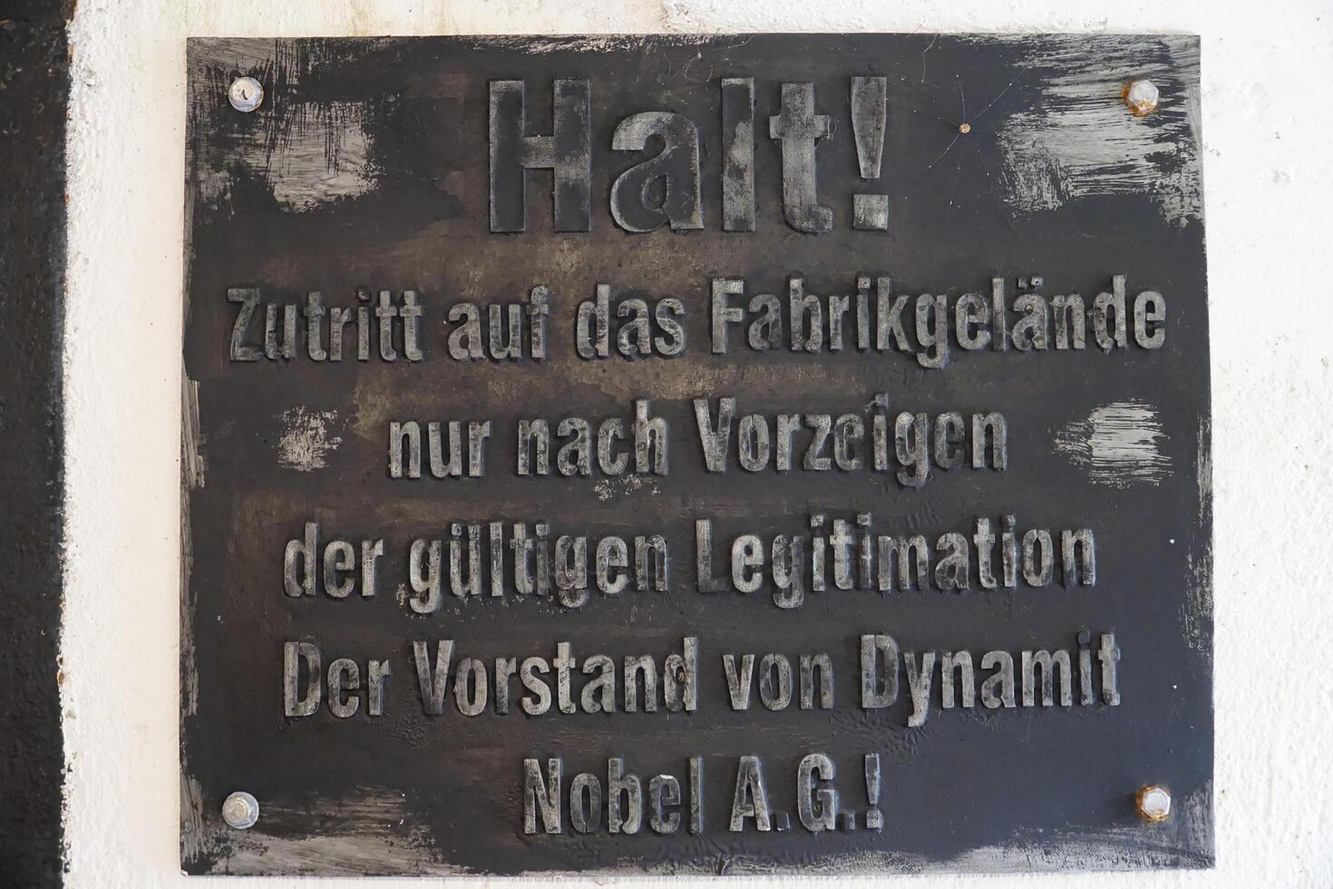 Ludwikowice Klodzkie, Poland - August 10th, 2024 - Sign at Third Reich dynamite factory - Nobel A.G. Molke Museum III photo