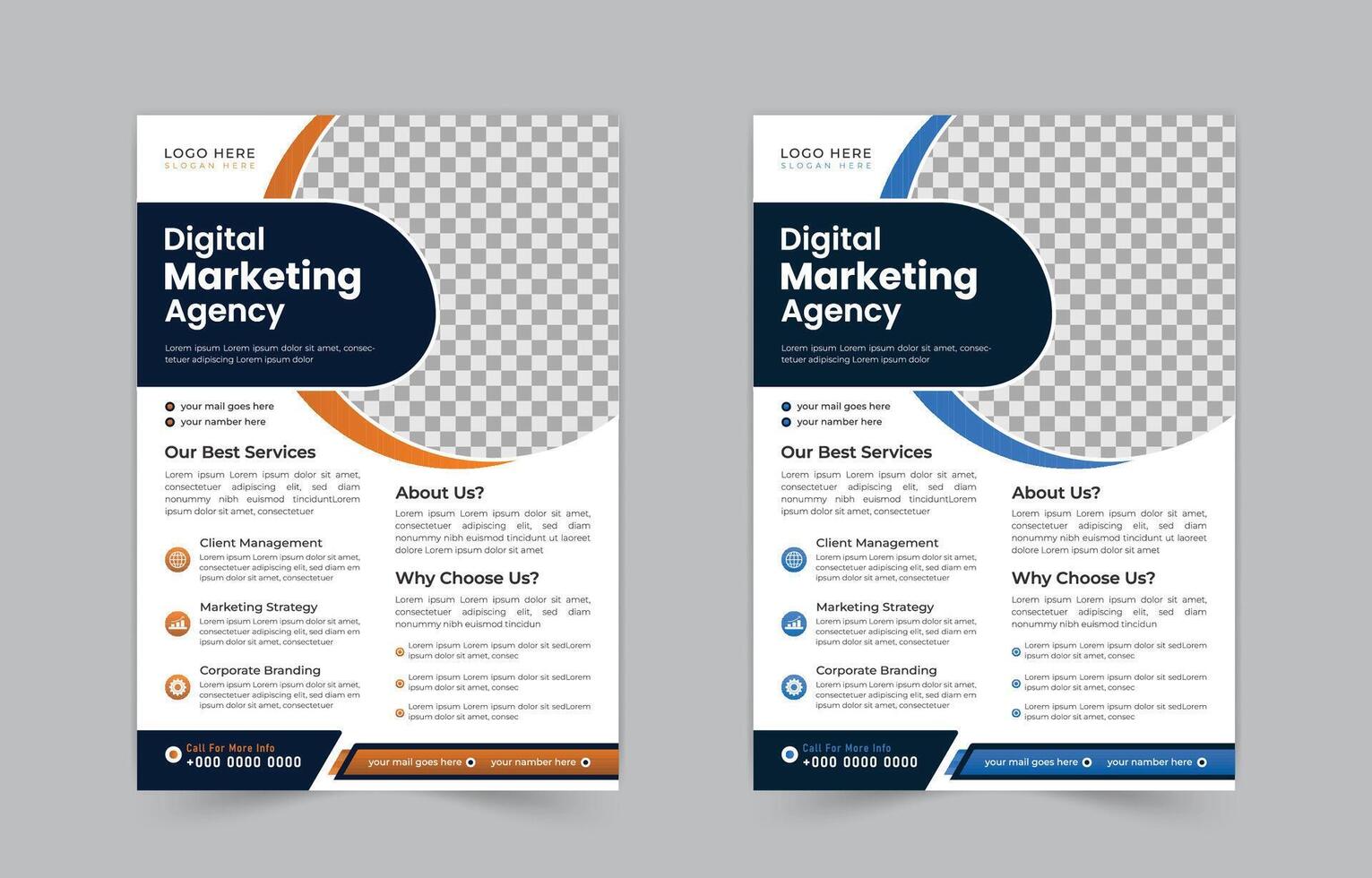Digital marketing flyer template design, grow your business marketing new flyer vector