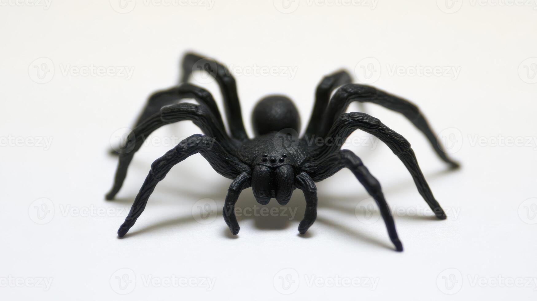 Small black rubber spider, perfect for Halloween decorations or playthings. photo