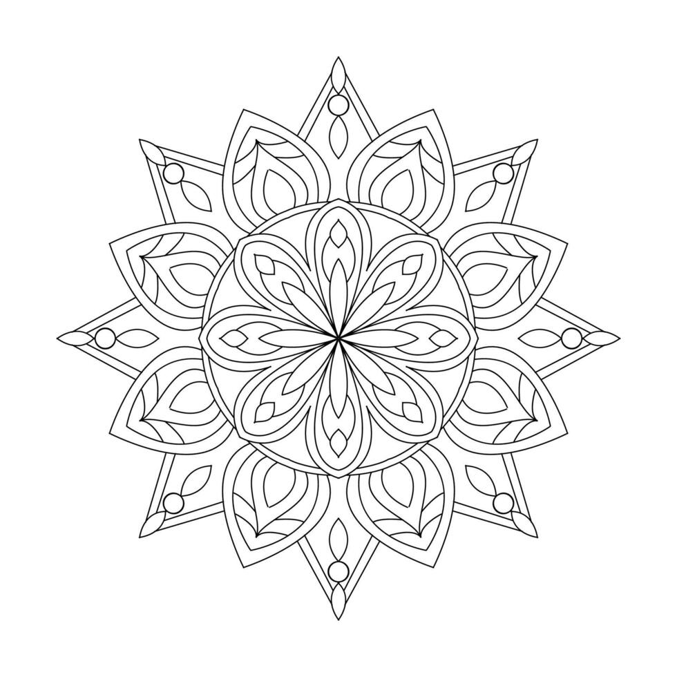 A seamless pattern of intrivate mandala coloring book page vector