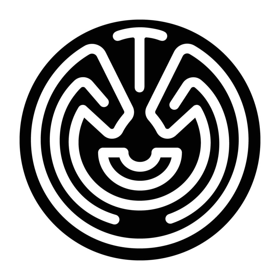 A glyph style icon of maze symbol vector