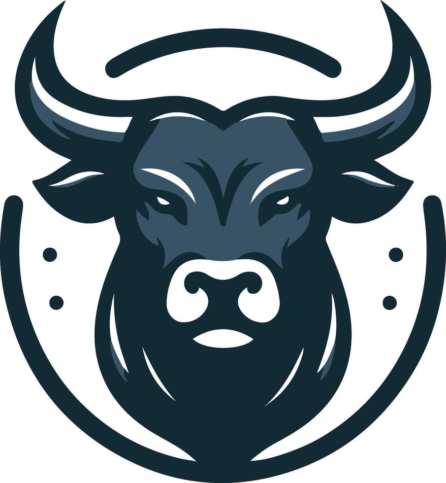 Bull head silhouette style logo image vector