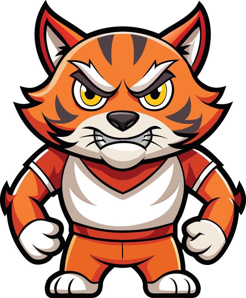 An angry tiger mascot vector