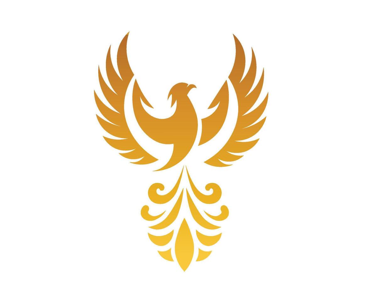 golden phenix bird symbol vector