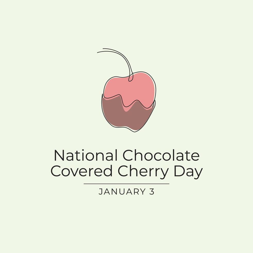 National Chocolate Covered Cherry Day design template good for celebration usage. National Chocolate Covered Cherry Day design. continuous line drawing. eps 10. vector