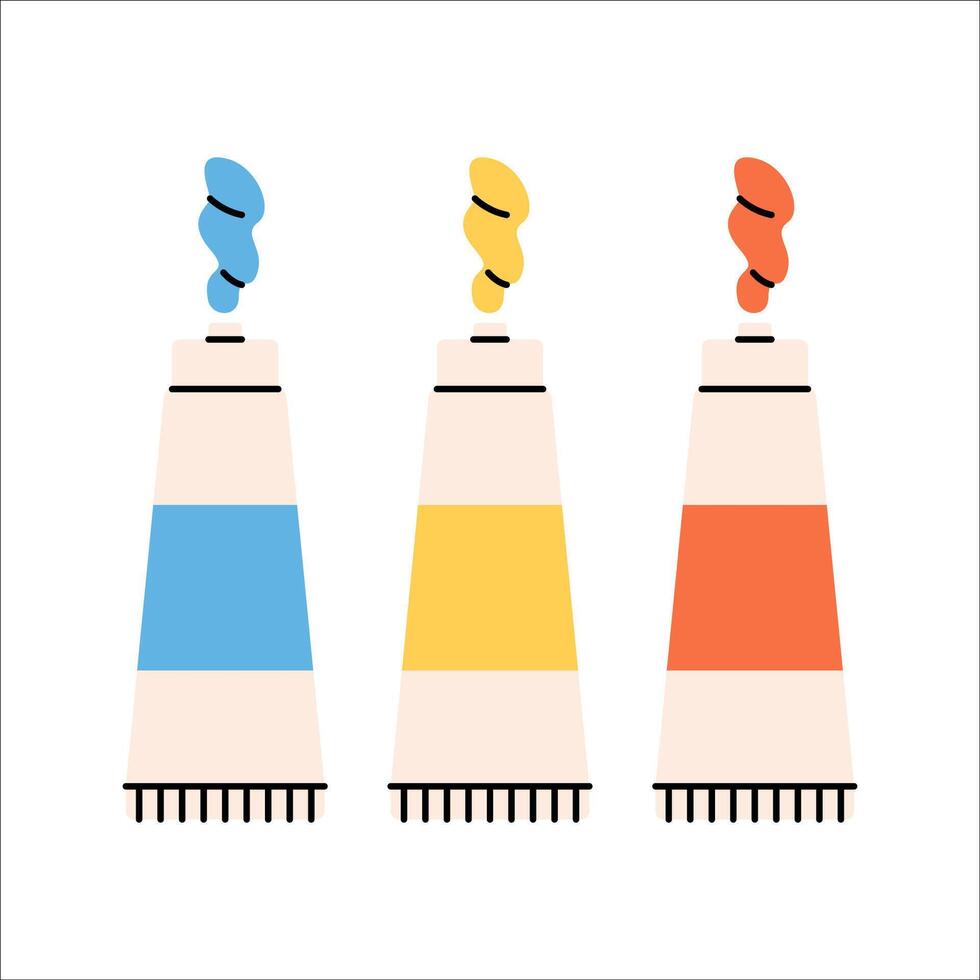 Oil Paints Icon Cartoon Flat Design Style Illustration vector