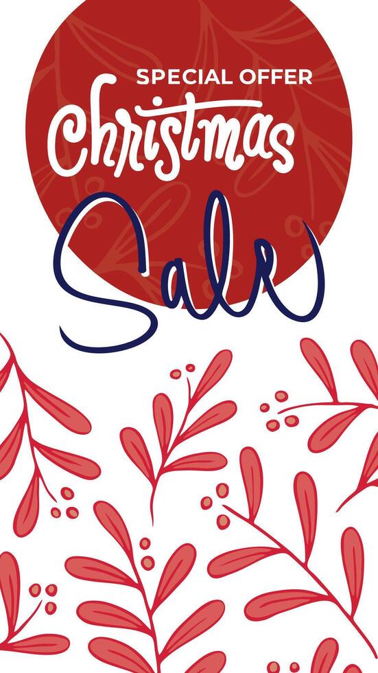 Elegant Script Christmas Story Templates with Mistletoe Decorations vector