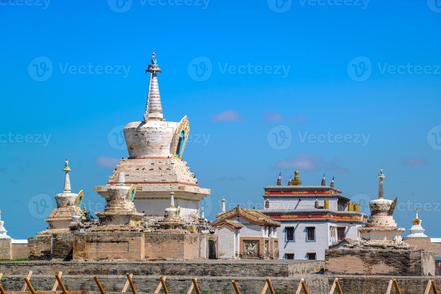 Erdene Zuu Monastery, earliest surviving Buddhist monastery in Mongolia, affiliated with Gelug sect of Tibetan Buddhism, part of Orkhon Valley Cultural Landscape, UNESCO, Ovorkhangai, Karakorum photo