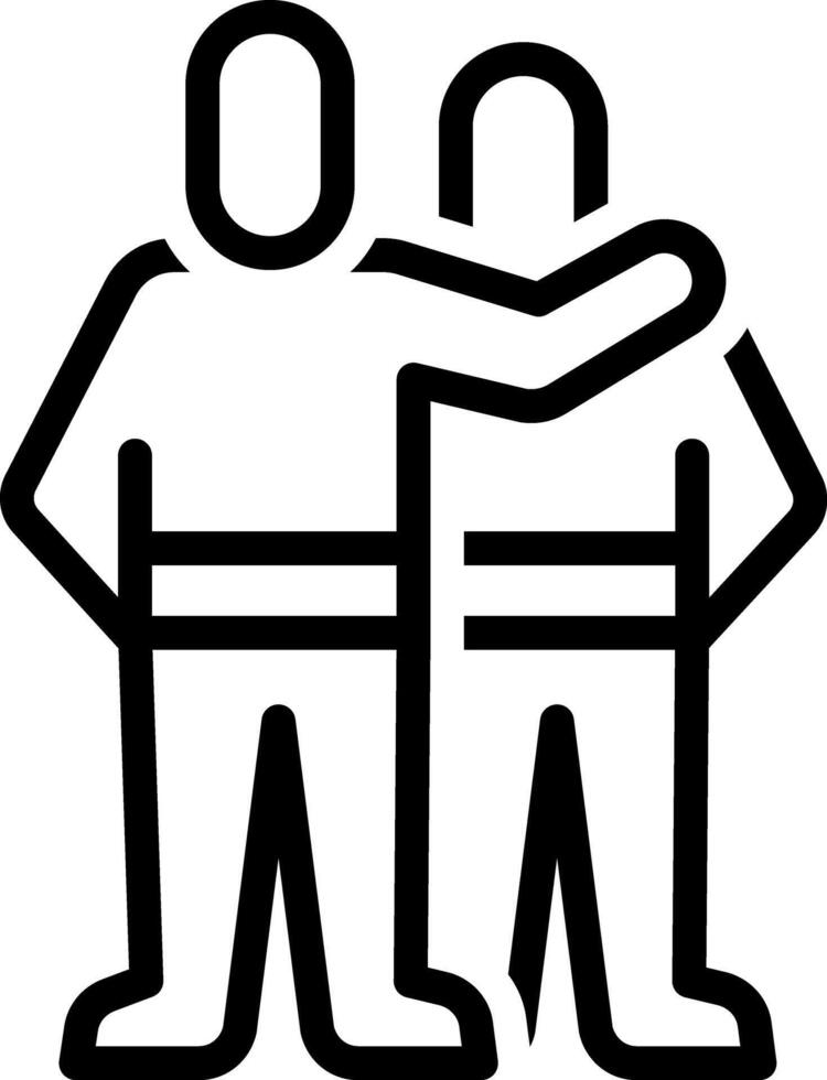 Black line icon for best friend vector