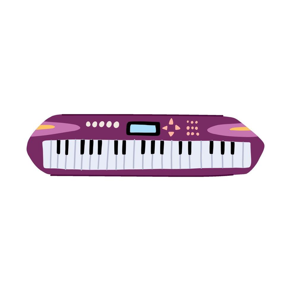midi synthesizer cartoon illustration vector