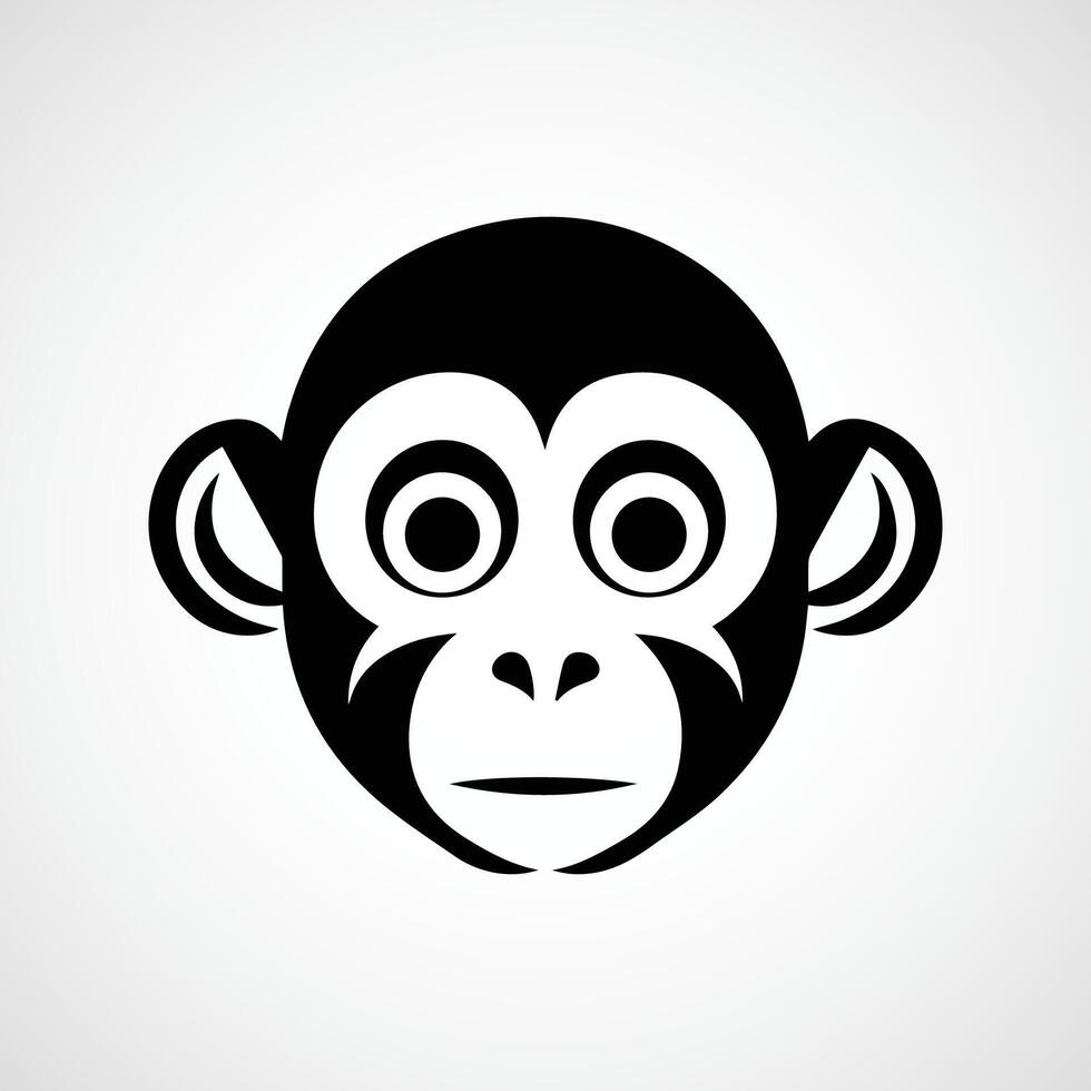 monkey face logo design vector