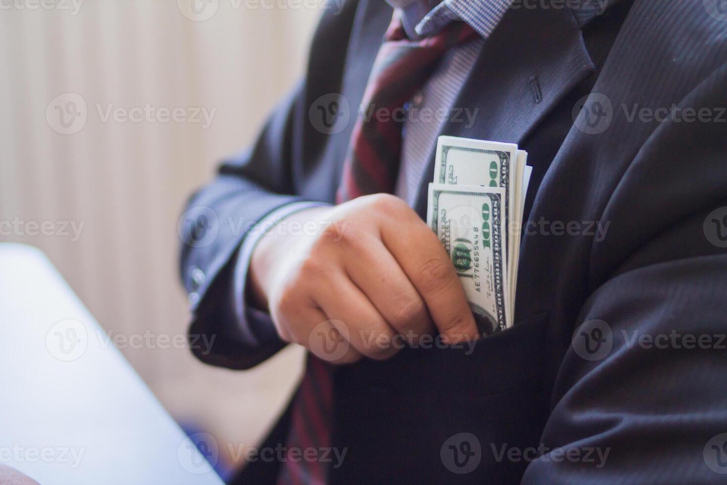 Blur image,corruption on officials in order to obtain items and projects that they want as an offense by giving money for corruption. idea of combating and preventing corruption by government official photo