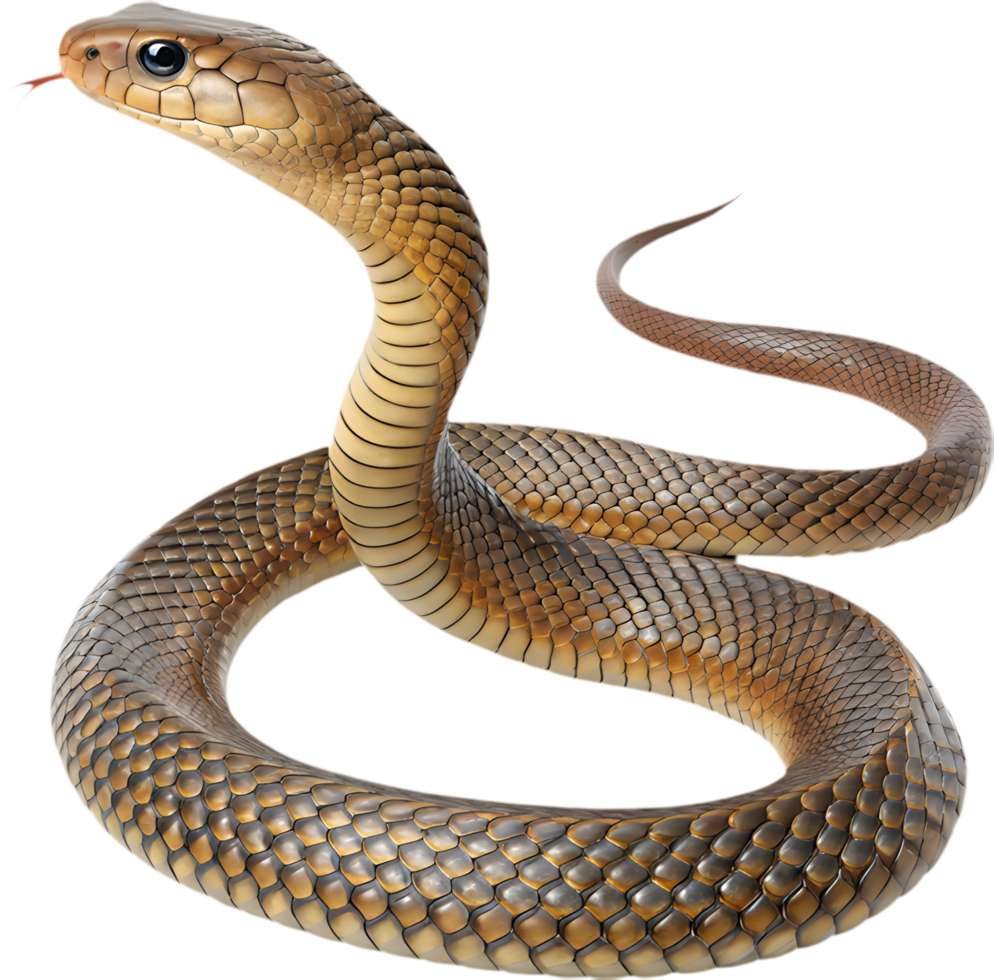 Highly Detailed Eastern Brown Snake Clipart Illustration. . png