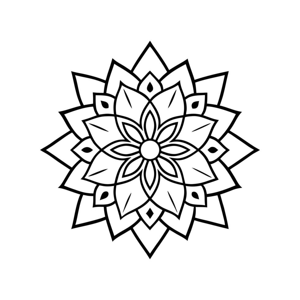 Circular Mandala Line Art Design vector