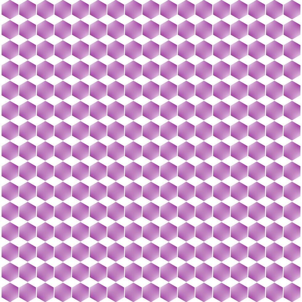 an optical illusion pattern made of hexagonal shapes arranged in a grid. The hexagons have a purple hue with a soft shadow effect, creating a sense of depth and 3D. vector